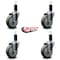 Service Caster 4'' Gray Poly Wheel Swivel 1-1/4'' Expanding Stem Caster Set, 4PK SCC-EX20S414-PPUB-114-4 - alternate 4
